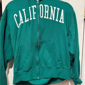 Green California Zip-Up Hoodie